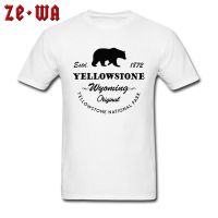 Cheap Men T Shirt Crew Neck Short Sleeve Fitness Tshirt Printed Yellowstone National Park Wyoming Original Bear T-shirts For Men - T-shirts - AliExpress