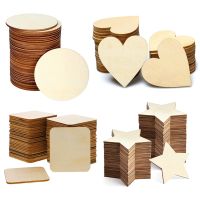 Unfinished Wood Blanks Circles Squares Hearts Star Slices Coaster Painting DIY Crafts Supplies MDF Cutouts Engraving Decorations Cooking Utensils