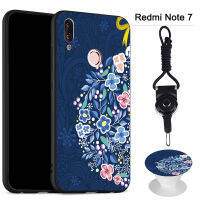 สำหรับXiaomi Redmi Note 7/Redmiหมายเหตุ7 Proซิลิกาเจลนุ่มเคสโทรศัพท์แหวนและString