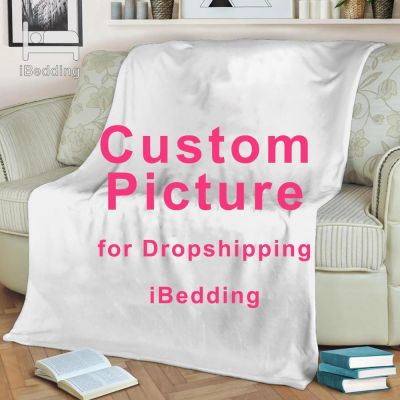 【CW】☈❒▤  Custom Throw Blanket Personalized Photo Fleece Blankets Sofa Print on Demand Dropshipping