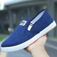 Men Casual Flats Shoes Denim Canvas Slip on Mens Casual Shoes Plimsolls Breathable Male Footwear Spring Autumn Sneakers Flat