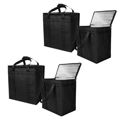 4 Pack Insulated Reusable Grocery Bag Food Delivery Bag with Dual Zipper