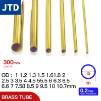 JTD ท่อทองเหลือง0.2มม. ความหนาของผนัง1-11Mm OD ท่อทองเหลืองท่อตรงยาว300มม. ท่อทองแดงขนาดเส้นผ่าศูนย์กลางเล็กผนังบาง