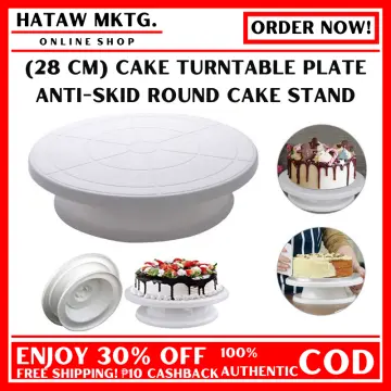 28cm Plastic Cake Plate Turntable Rotating Anti-skid Round Cake