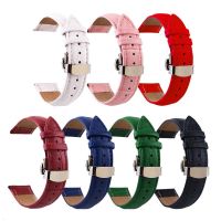 Genuine Leather Watch Strap Green Red Pink White Watch bands 10mm 12mm 18mm 20mm 14mm 16mm 19mm 22mm Watch Accessories Female