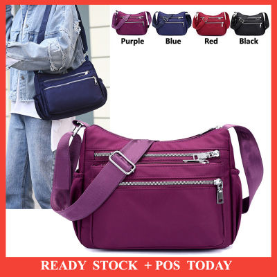 Ready Stock Casual Ladies Messenger Bag Women Nylon Shoulder Bag Crossbody Bag Waterproof Sling Bag