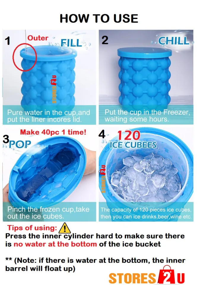 Magic Ice Cube Maker Genie Silicone Rubber Ice Tray Mold