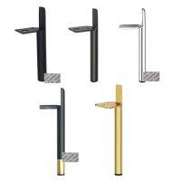 hotx【DT】 4Pcs 25mm Round Tubing Feet Leg With Corbel Support Bracket Cabinet Bar Table Gold Matte