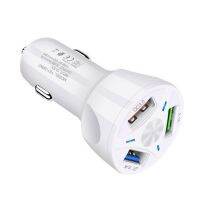 3-Port Usb Car Fast Charger Dc 12-24V Multi-Port 1.1a/2a/2.1a จอแสดงผลแสงแท่นชาร์จ