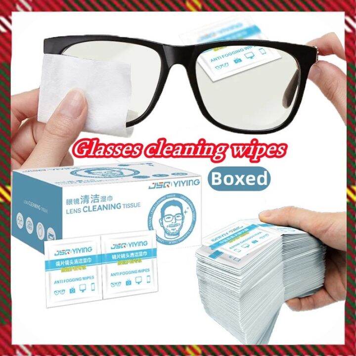 【Ready stock】 Disposable Glasses Cleaning Wipes 50/100pcs Myopia