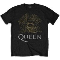 HOT NEW Queen T Shirt Classic Crest Black Classic Rock Band Bohemian