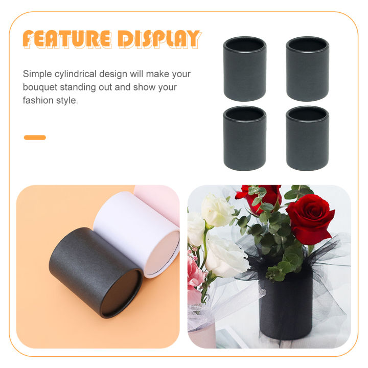 4pcs-round-bouquet-paper-boxes-small-flower-bucket-paperboard-flower-bucket