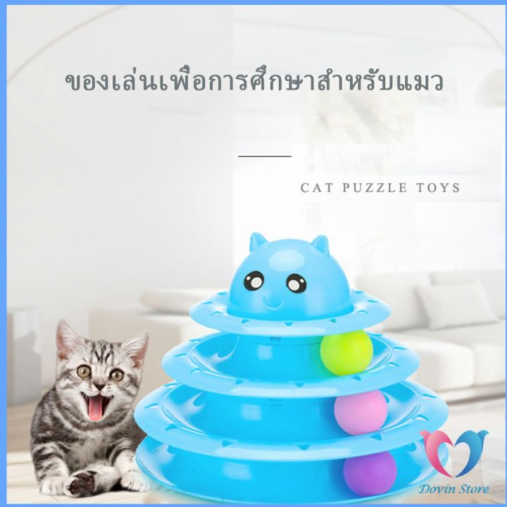 รางบอล-ตาโต-รางบอล-ของเล่นแมวทรงโดม-4-ชั้น-cat-play-plate
