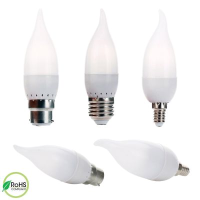 【▼Hot Sales▼】 lan84 หลอดไฟ Led E14 3W E27โคมไฟระย้าไฟ Led B15 B22หลอดไฟเทียนโคมไฟ3W ไฟตกแต่งประหยัดพลังงานสีขาวอุ่น