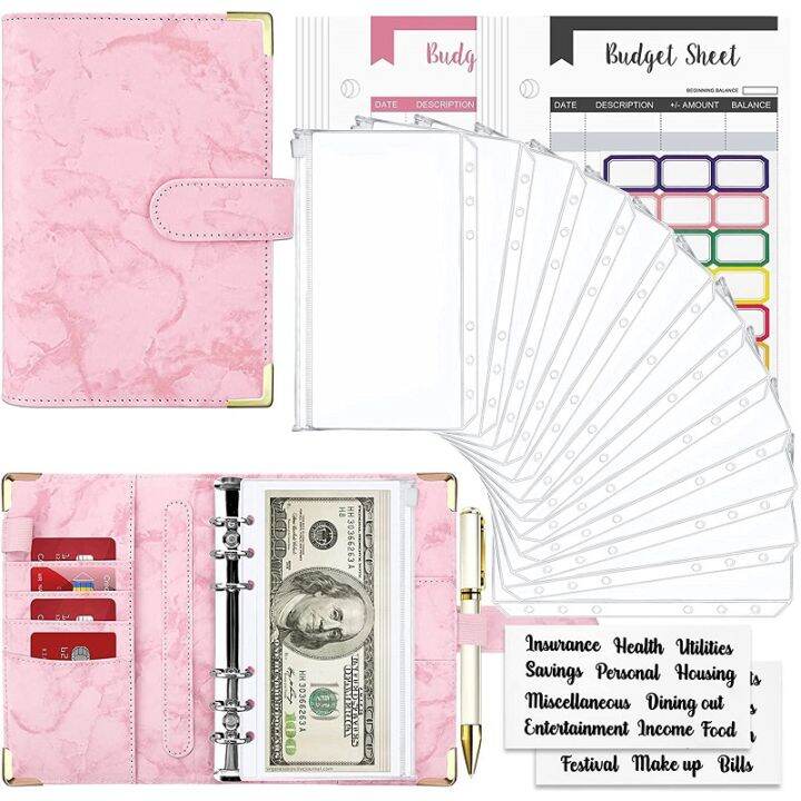 Budget Binder Money Organizer A Pu Leather Budget Binder Set With