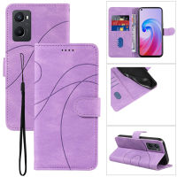 เคสโทรศัพท์ FAYANGRIES สำหรับ OPPO Reno8 Lite 5G (6.43 ") เคสกระเป๋าสตางค์หนัง PU แบบฝาพับปิดแข็งแกร่งหรูหราแถบสีตั้ง