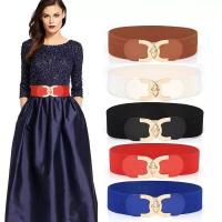 【YF】 Tendência clássico novo estilo de moda fivela elástica cinto largo cummerbund cinta cintura feminina acessórios ceinture