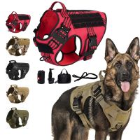 ❧ Military MOLLE Tactical Dog Harness Leash Set Metal Buckle Pet Training Vest for Big Dogs German Shepherd Malinois Labrador