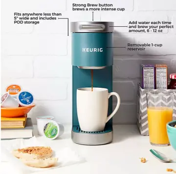 Keurig - K-Mini Plus Single Serve K-Cup Pod Coffee Maker Evening Teal