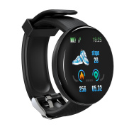 D18S Smart Watch Colorful Touch Screen Heart Rate Monitor Round Dial 1.3