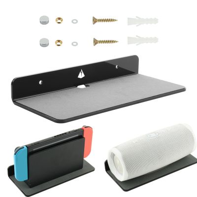 Wall Shelf Speaker Stand, Acrylic Wall Mount Display Shelf for Bluetooth Speaker, Webcam, Cell Phones, Toy
