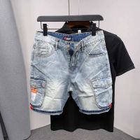 CODshengxi8 Ready Stock-Japanese Denim Shorts In Summer Boys Fashion Leisure Three-Dimensional Large Pockets 5 Minutes Of Pants 牛仔褲男seluar lelaki jeans seluar pendek lelaki