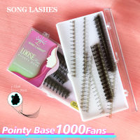 SONG LASHES 1000 Fans Sharp Narrow Stem Premade Fans Lash 3D4D5D Slim Thin Pointy Base Russian Volume Fans Lash Eyelashes Mink