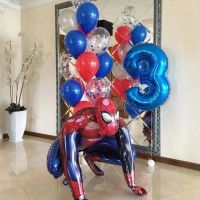 【LZ】☽  Marvel Spiderman Balão 3D Grande Número Foil Balões Decoração de Festa de Aniversário Baby Show Decor Suprimentos Presentes infantis