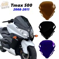 อุปกรณ์เสริมรถจักรยานยนต์กระจกบังลมสีดำสำหรับยามาฮ่า Tmax500 Tmax 500 2008 2009 2010 2011 XP500