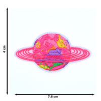 JPatch - ดาวเสาร์ สีชมพู วงแหวน ดาวเคราะห์ กาแล็กซี่ ตัวรีดติดเสื้อ อาร์มรีด อาร์มปัก มีกาวในตัว การ์ตูนสุดน่ารัก งาน DIY Embroidered Iron/Sew on Patches
