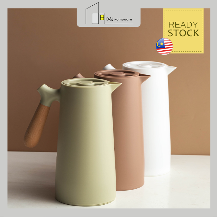 Ins Nordic 1L Glass Vacuum Jug with Handle / Hot Water Thermos Flask