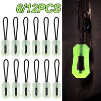 ✧ 6/12Pcs Glow In The Dark Luminous Zipper Puller Anti-theft Zippers Rope Night Rope Tent Zipper Pull Slider Head DIY Sewing Tool