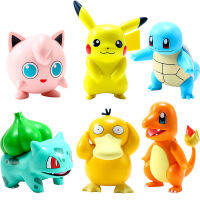 6PcsSet Pokemon Anime Figure Toys Pikachu PVC Cake Car Decoration Ornaments Action Figure for Children Birthday Toy Gifts