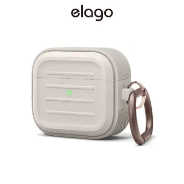 elago Silicone Case Compatible with AirPods 3 Case Cover - Carabiner Included, Supports Wireless Charging, Shock Resistant, Full Protection (Lavender)