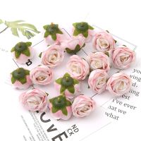 hotx【DT】 5PCS/4cm bud Pink Bud Artificial Silk Heads Wedding Decoration Wreath Scrapbooking Fake Flowers