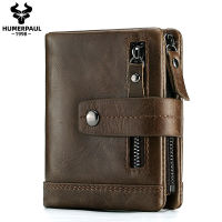 [Free Shipping] ZZOOI RFID Cross Border European and American Mens Bag Zipper Change Bag Top Layer Cowhide Zero Wallet Mens Short Genuine Leather Mens Wallet