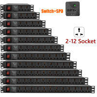 PDU 3500W รางปลั๊กไฟ 2-10 ช่อง 1 สวิท ป้องกันไฟกระชาก สายไฟยาว 2 เมตร US Plug Socket