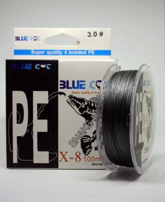 สายPE BLUE CAT SNAKE HEAD ถัก8ความยาว100เมตร วัสดุ Fiber From Japan