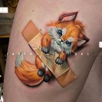 【YF】 Cartoon Fox Waterproof Temporary Tattoo Stickers for Men Women Cute Pets Small Fresh Art Fake Tattoos Animal Childlike