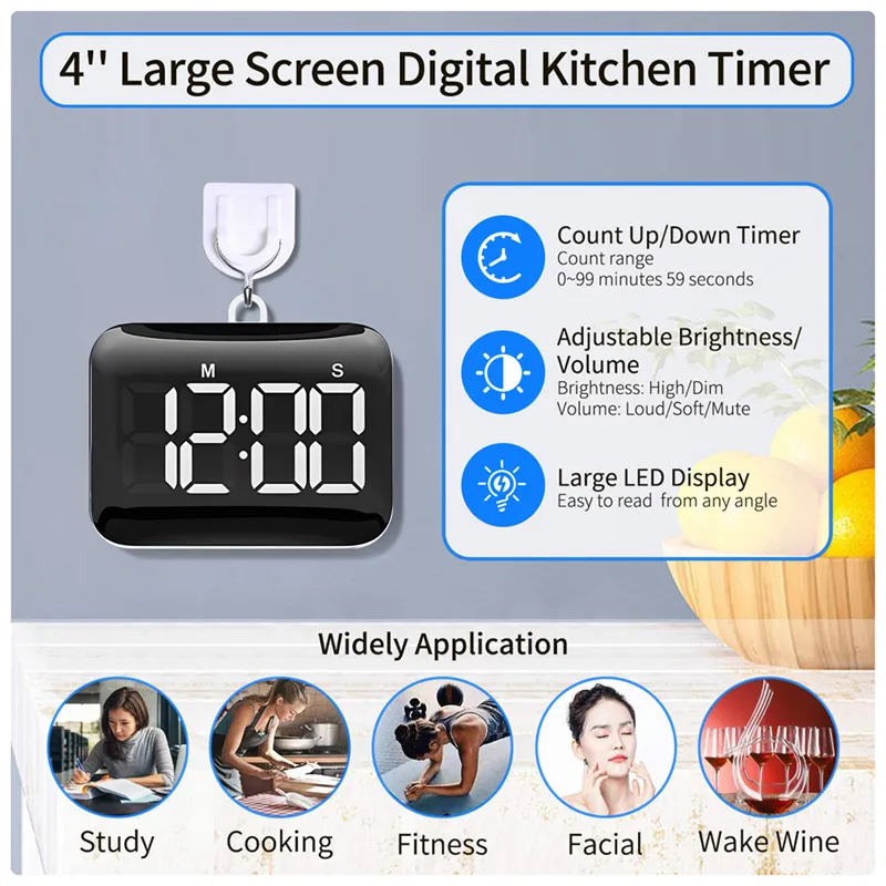Dropship Timer, Kitchen Timer, Digital Timer , Large LED Magnetic
