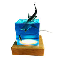 LED Night Light Shark Diver Decoration Novelty Gift for Children Bedroom Baby Room Decor USB Bedside Night Lamp JA55