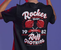 ? RAFF ROCKER ?? เสื้อยืดสีดำแขนสั้น ผ้า Cotton ?% พิมพ์ด้วยระบบ DFT สวมใส่สบายระบายอากาศได้ดี