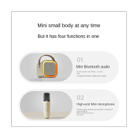 Portable K12 Bluetooth Small Home KTV Microphone Speaker with 1 Microphones for Birthday Gifts Home Parties