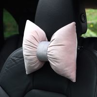 Cute Bowknot Universal Car Seat Headrest Neck Pillow Car Supplies Auto Waist Support Car Accessories Interior for Women Seat Cushions