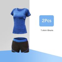 New Womens Sportwear Solid Yoga Sport Suit Breathable Gym Set Female Bra T-shirt Shorts Pants Workout Fitness Clothes Tracksuit