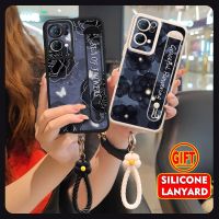 Liquid silicone Heat dissipation Phone Case For OPPO Reno7 Pro 5G personality Back Cover Wrist strap lovely Raised lens