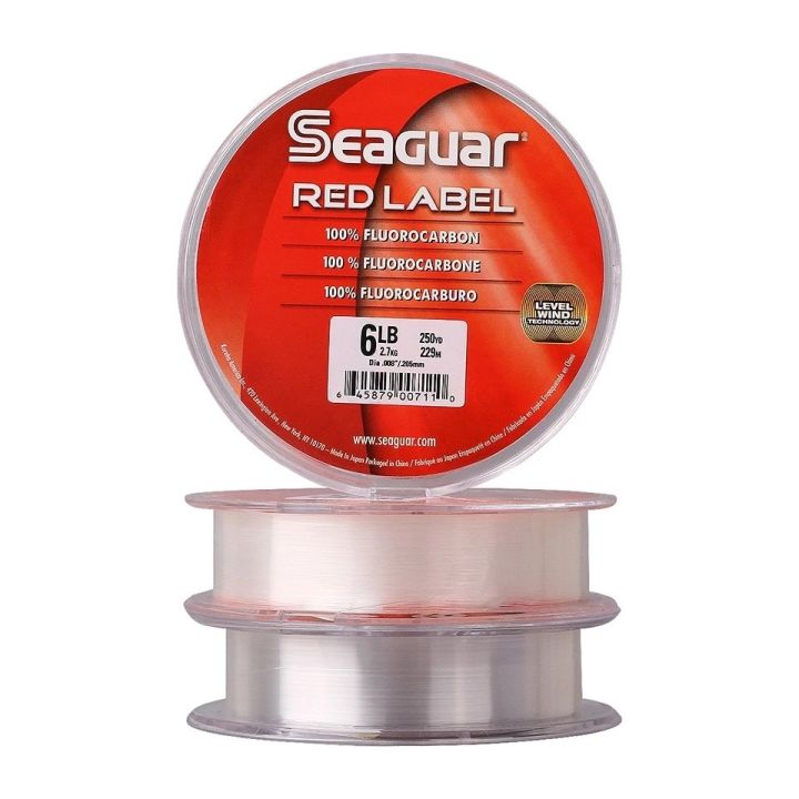 seaguar-เอ็นตกปลาฟลูออโรคาร์บอน4-6-8-10-12-15lb-ทดสอบฉลากสีแดงคาร์บอนไฟเบอร์-monofilament-สายสายลีดเดอร์
