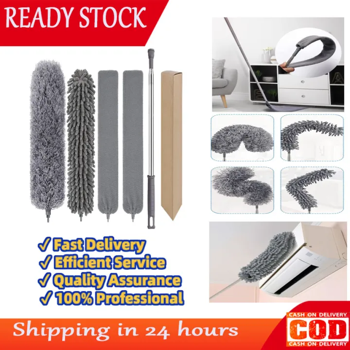 Microfiber Duster Cleaning Kit With 100 Inch Telescoping Extension Pole, Reusable Bendable ずっと気になってた