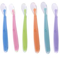 Holiday Discounts Baby Silicone Spoon Sensing Children Cutlery Utensils Feeding Tools Tableware Meal Training Scoop Kitchen Restaurant