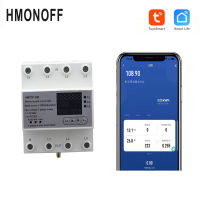 Lh3tih HMONOFF Tuya 3เฟส Din Rail WIFI เครื่องวัดพลังงานอัจฉริยะจับเวลาการใช้พลังงาน Moni22tor KWh Wattmeter 3*230V/380V 50/60Hz